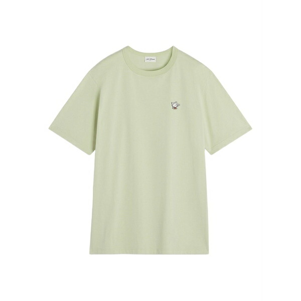 棲み家 狐狸 メンズ プルオーバー トップス Barista fox patch cotton t-shirt Green