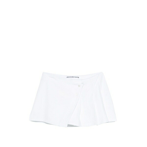 アレキサンダーワン レディース スコート ボトムス Pleated wrap mini skirt White