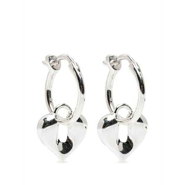 ミッソマ メンズ ピアス・イヤリング 付属物 Molten heart-charm hoop earrings Silver