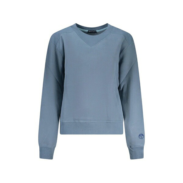 北の方大売り出し レディース 編み物\u0026プルオーバー アウター Logo-patch v-neck sweater Blue