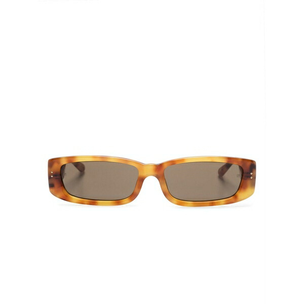 リンダ ファロー レディース 黒眼鏡＆アイウェア 添え物 Talita rectangle-frame tortoiseshell-effect sunglasses Brown