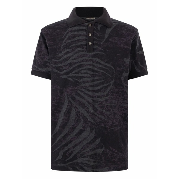 ロベルトカヴァリ メンズ スポーツシャツ トップス Cotton polo shirt  Black