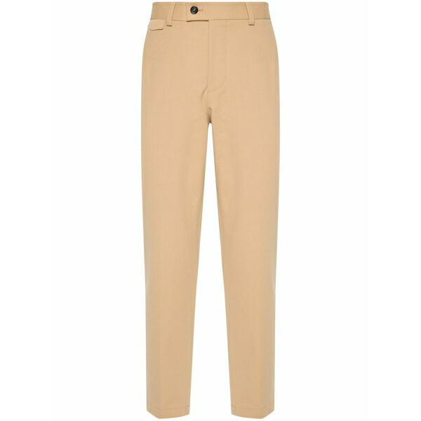 元締め メンズ 心地好いズボン下 ボトムス Pressed-crease trousers Neutrals
