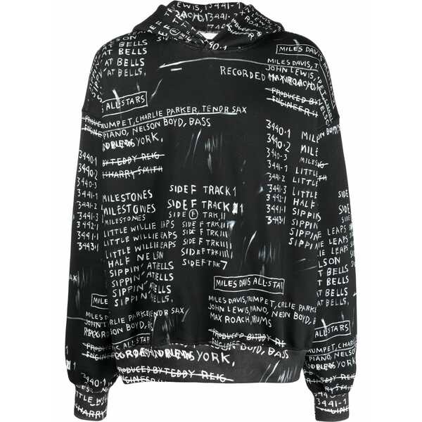 ミスビヘイブ メンズ パーカー・スウェットシャツ アウター Graphic-print hoodie Black
