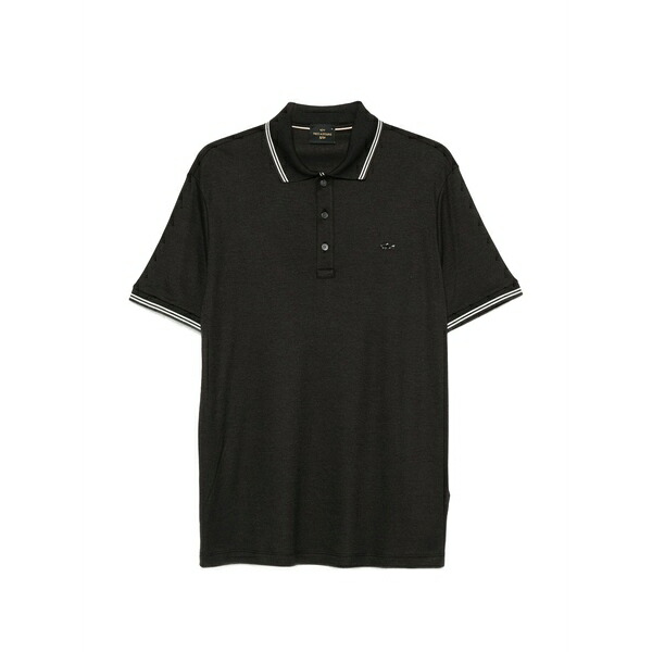 ポールアンドシャーク メンズ スポーツシャツ トップス Logo-plaque tipped polo shirt Black