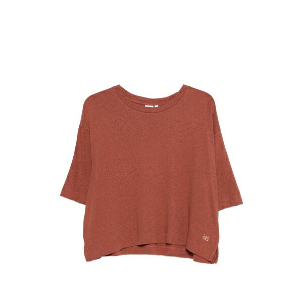 呼びりんさくら色 レディース ティーシャツ トップス Vydel logo-embroidery t-shirt Red