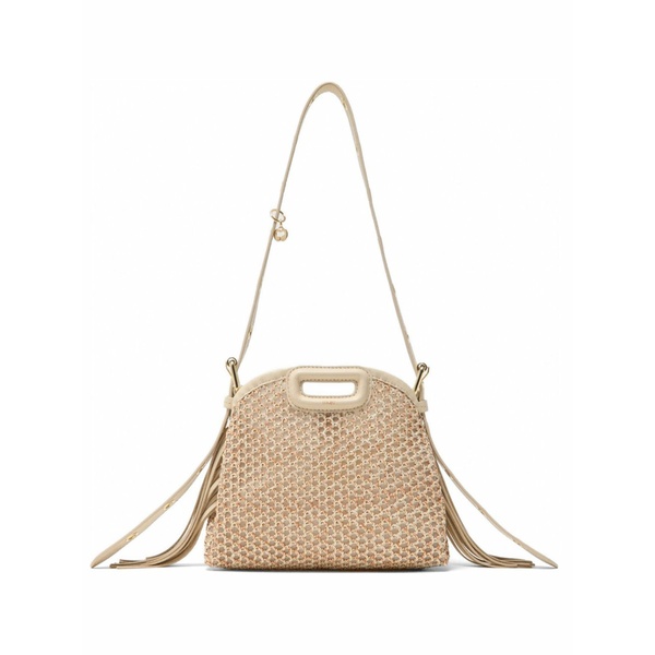 マージュ レディース ハンドバック 御徒面子 Fringed crochet-knit mini bag Neutrals
