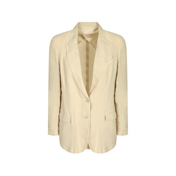 １２０％リノ レディース 上衣＆上衣 アウター Notched-lapels single-breasted blazer Neutrals