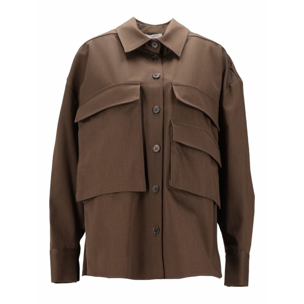 パロッシュ レディース プルオーバー トップス Patch-pocket shirt Brown