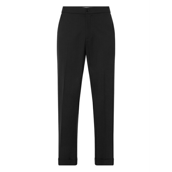 フィリップ飾り気の無い メンズ 心地よいズボン下 ボトムス Pressed-crease trousers Black