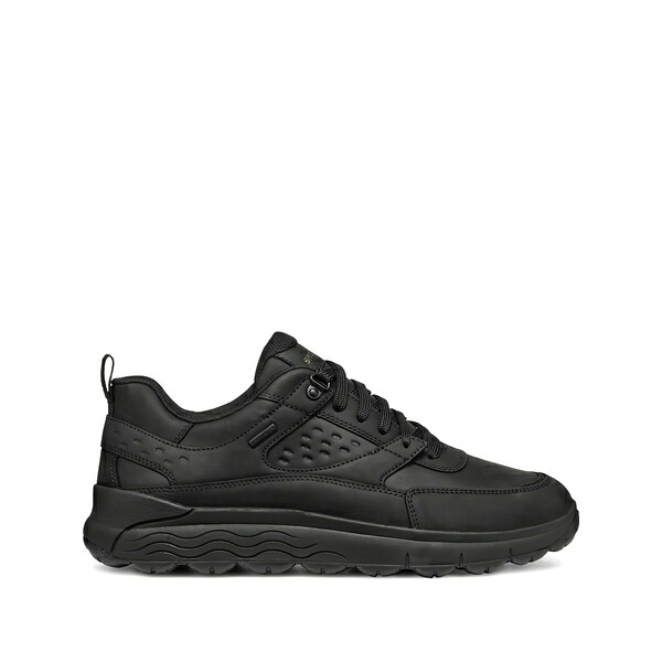 ジェオックス メンズ スニーカー シューズ Spherica leisure perforated leather lace-up trainers Black