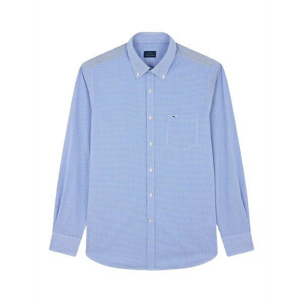 ポールアンドシャーク メンズ プルオーバー トップス Striped cotton poplin shirt Blue