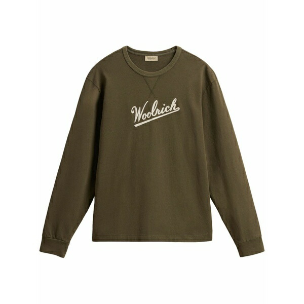 羊毛 分限者 メンズ プルオーバー トップス Embroidered-logo cotton t-shirt  Green
