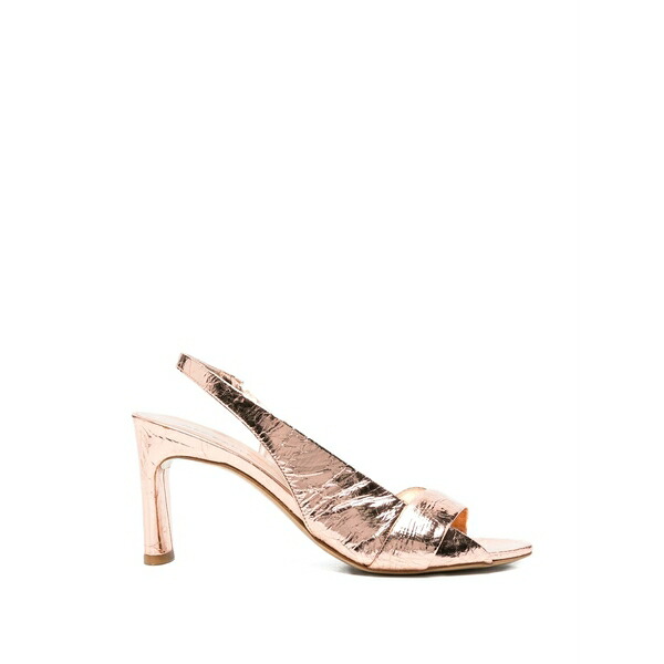 デル カルロ レディース スリッポン・ローファー シューズ Metallic-effect slingback sandals Pink
