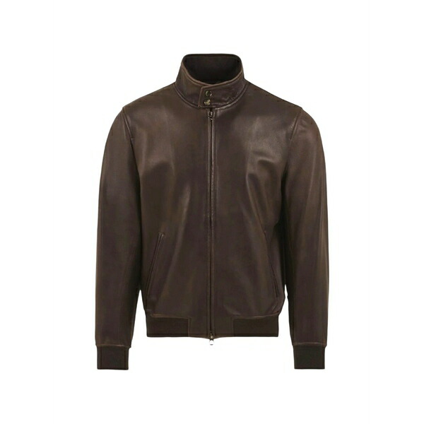 スチュアート メンズ 上衣＆上衣 アウター Long-sleeved leather jacket  Brown