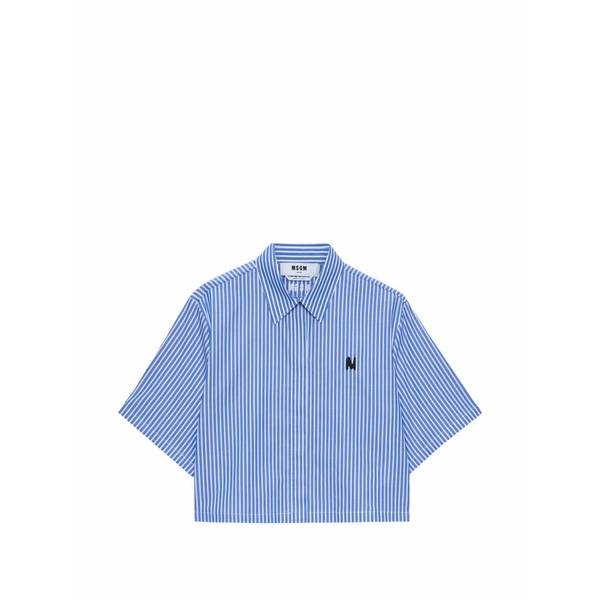 エムエスジイエム レディース ティーシャツ トップス Striped shirt Blue