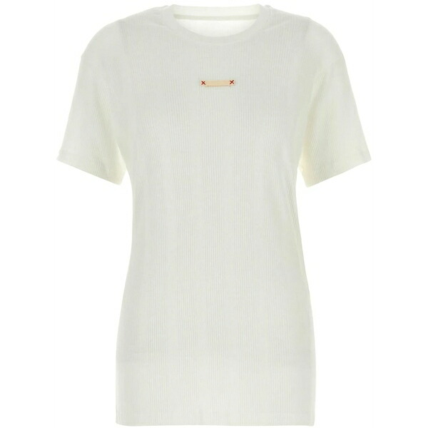 マルタンマルジェラ メンズ プルオーバー トップス Logo-patch t-shirt  White