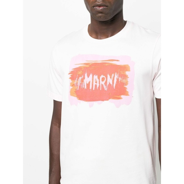 白木/黒塗り 新品 50 20aw MARNI ロゴ Tシャツ ブラウン ベージュ 9888