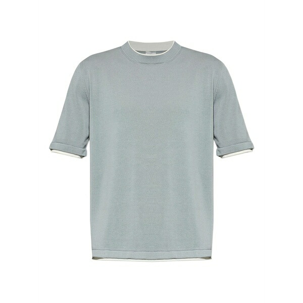 イレブンティ メンズ 編み物\u0026プルオーバー アウター Ribbed-knit t-shirt Grey
