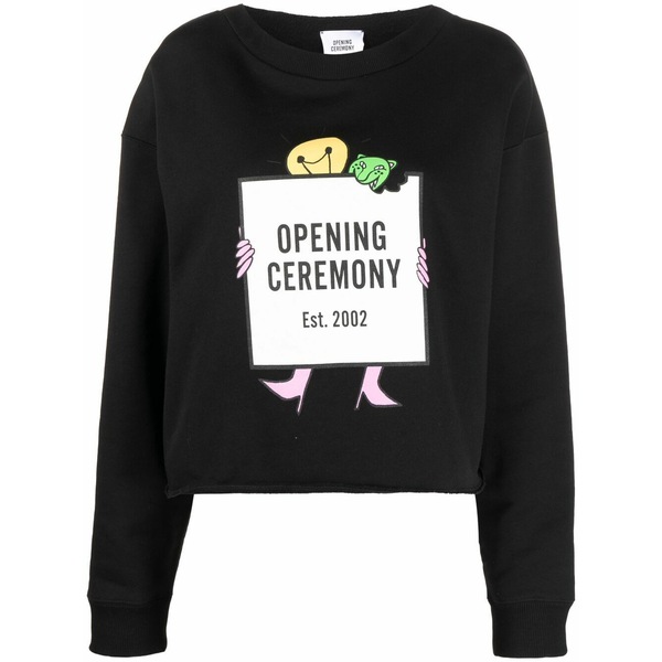 開会式 レディース パーカー・スウェットシャツ アウター Light bulb box logo print hoodie Black