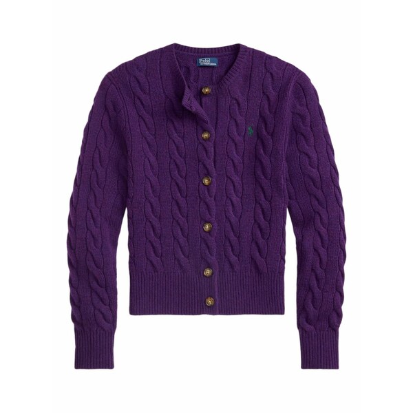 ラルフローレン レディース ジレー アウター Cable-knit cardigan Purple
