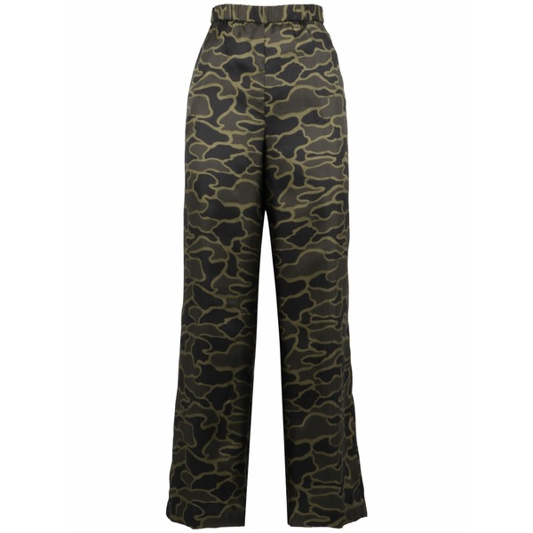 アスペジ レディース カジュアルパンツ ボトムス Camouflage-pattern trousers Black|asty