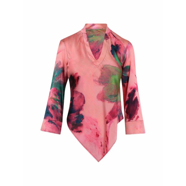 キタジ レディース ティーシャツ トップス Abstract-print asymmetric top Pink