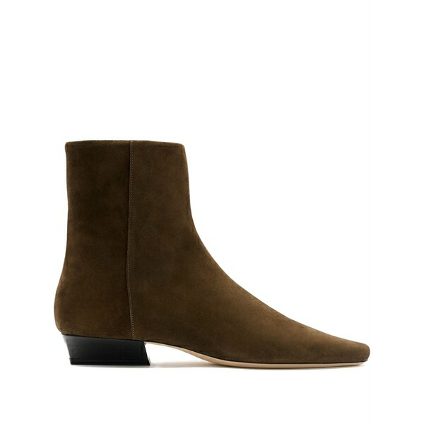 ステゥド レディース ブーツ シューズ Zipped block-heel ankle boots Brown