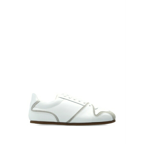 モスキーノ レディース スニーカー シューズ Lace-up leather sneakers  White