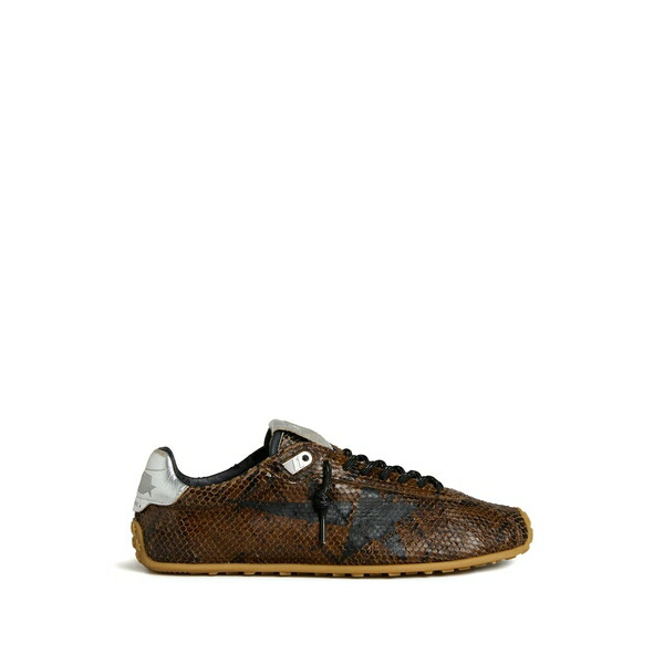 ゴールデングース レディース スニーカー シューズ Marathon speed printed-leather sneakers Brown|asty