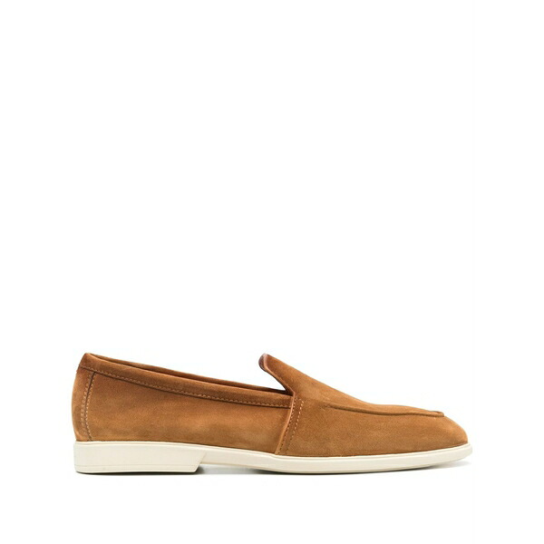 サントーニ メンズ スリッポン・ローファー シューズ Almond suede loafers Brown｜asty
