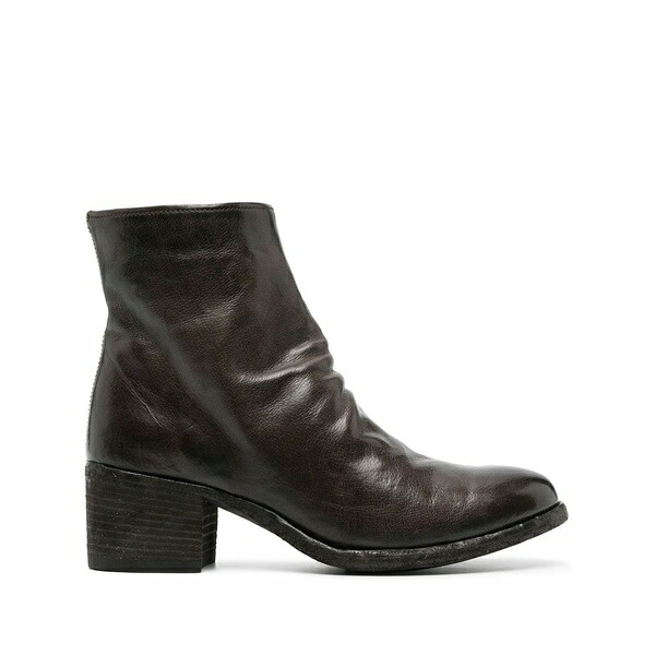オフィチーネ 創造的 レディース ブーツ シューズ Denner block-heel leather boots Brown