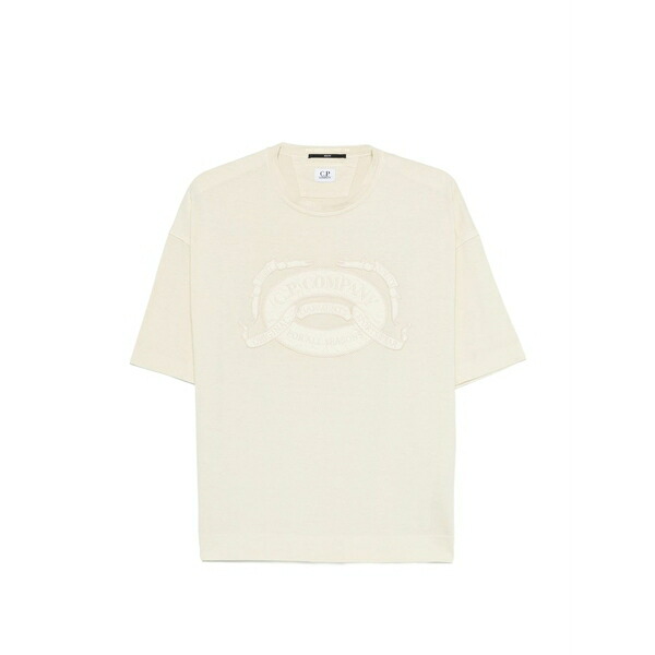 シーピーカンパニー メンズ Tシャツ トップス Crew-neck t-shirt Neutrals｜asty