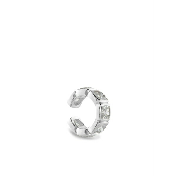 トム木材 メンズ ピアス・イヤリング 付属品 Sterling silver cushion crystal-embellished ear cuff Silver