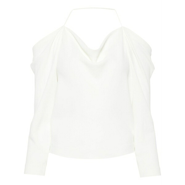 イロ レディース プルオーバー トップス Poani off-shoulder draped blouse White