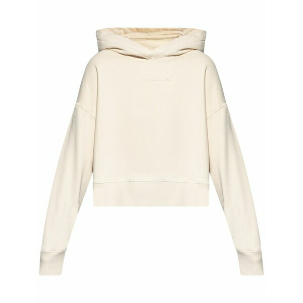 カナダグース レディース パーカー・スウェットシャツ アウター Logo-embossed hoodie Neutrals