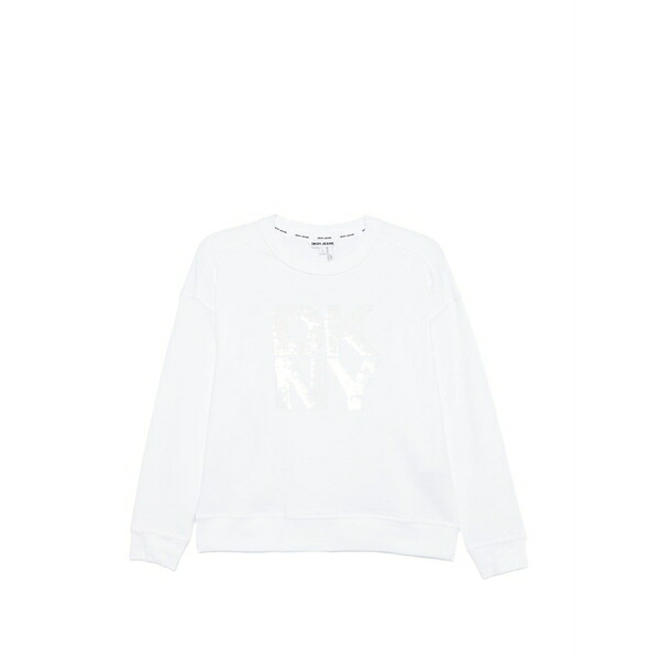 ダナ キャラン ニューヨーク州 レディース 編み物\u0026スウェーター アウター Sequin-embellished sweatshirt  White
