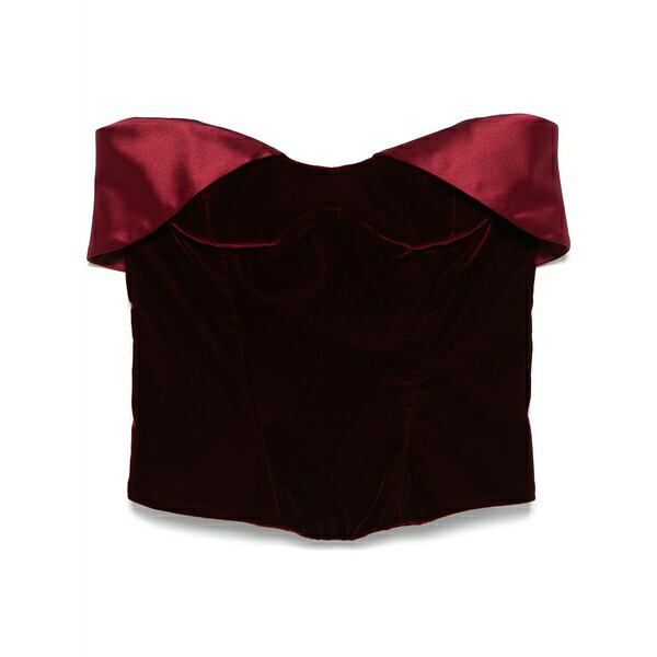 マグラー レディース カットソー トップス Velvet corset top Red