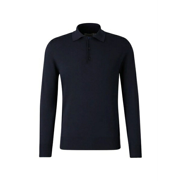 カナーリ メンズ ポロシャツ トップス Long-sleeve polo shirt Blue|asty