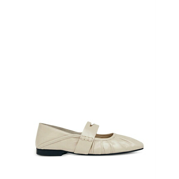 アロハス レディース サンダル シューズ Pleated leather ballet flats Neutrals