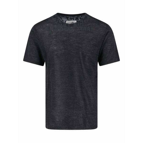 マルタンマルジェラ メンズ プルオーバー トップス Letter-print t-shirt Black