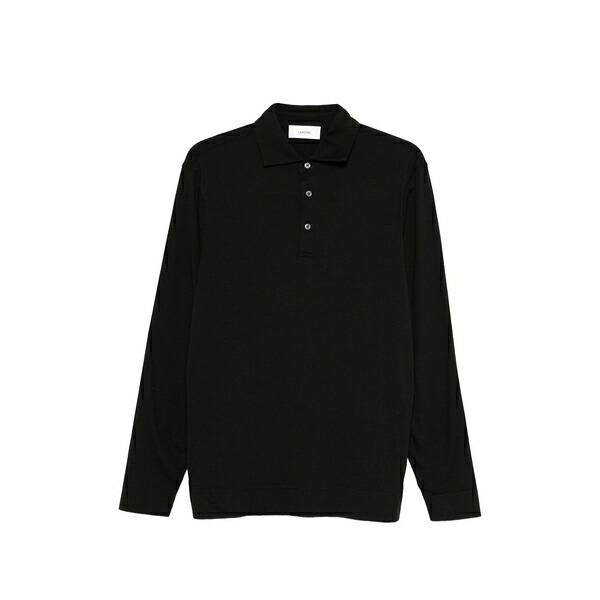 ラルディーニ メンズ ポロシャツ トップス Long-sleeve polo shirt Black|asty