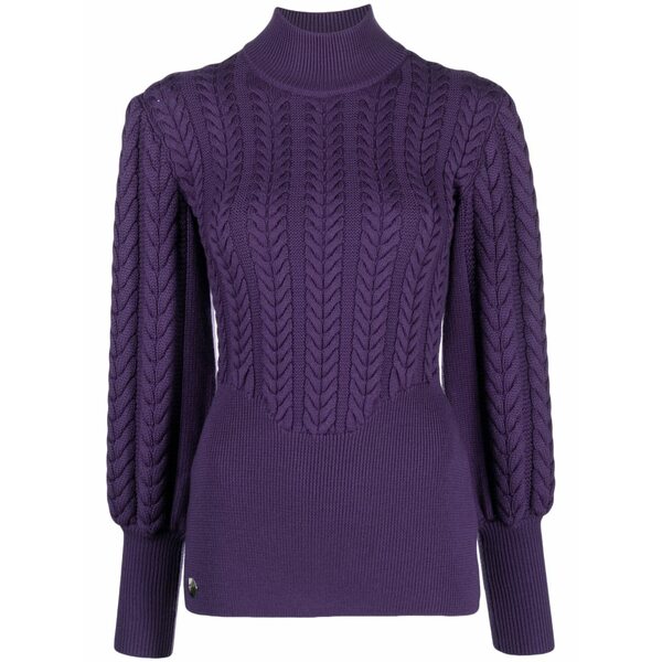 フィリップ飾り気の無い レディース 編み物\u0026ティーシャツ アウター Long-sleeve knitted wool jumper Purple