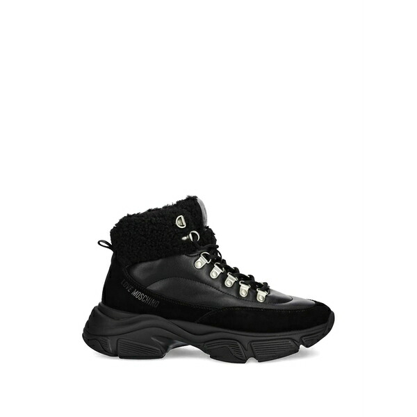 優しいこと モスキーノ レディース ブーツ シューズ Logo-detail boots Black