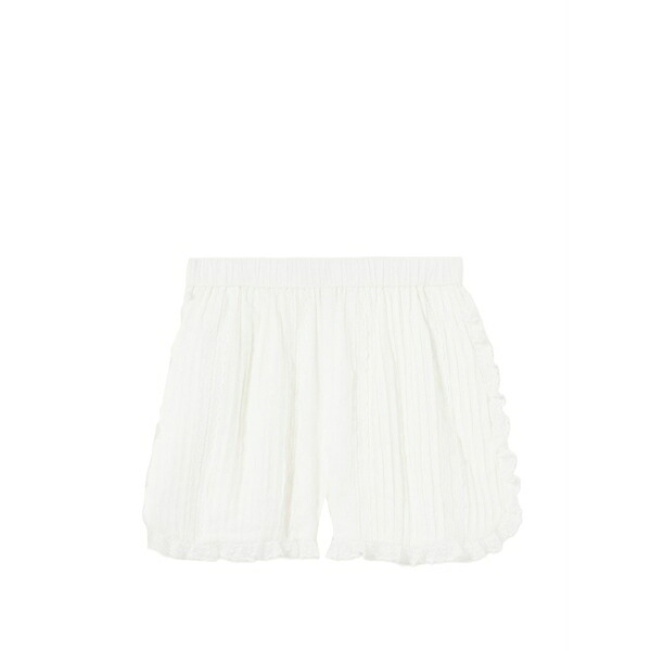 クローディピエルロ レディース 心地好いズボン下 ボトムス Lace-trim pleated shorts White