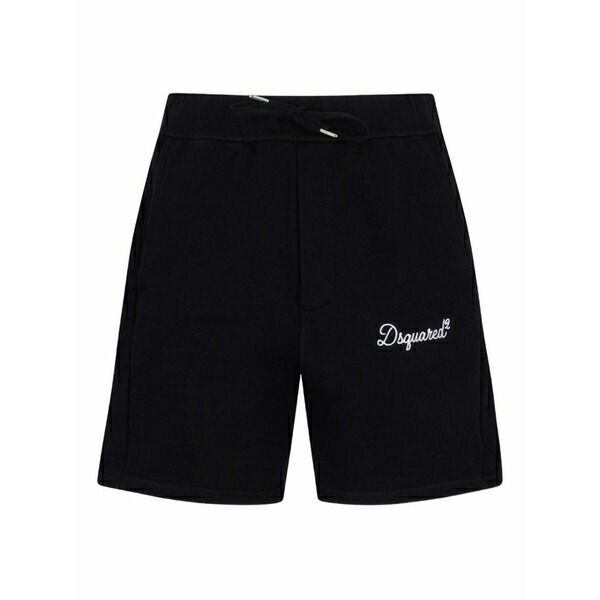 ディースクエアード メンズ 心地好いズボン下 ボトムス Logo drawstring shorts Black
