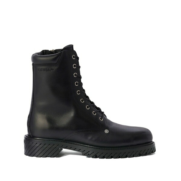 象牙色 メンズ ブーツ シューズ Diag-sole lace-up combat boots Black