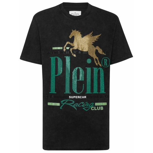 フィリップ飾り気の無い メンズ プルオーバー トップス Racing club t-shirt Black