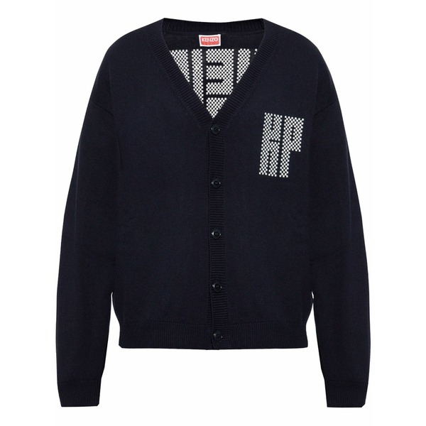 ケンゾー メンズ ジレー アウター Kamon cardigan Blue