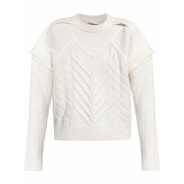 イロ レディース 編み物\u0026スウェーター アウター Cable-knit jumper White